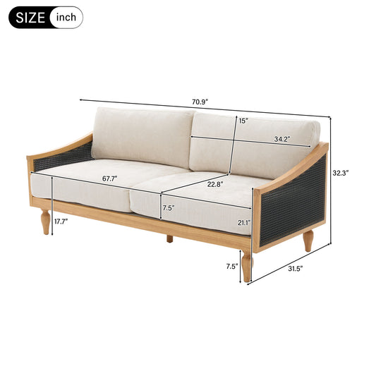 Loveseat Sofa With Armrests - Black