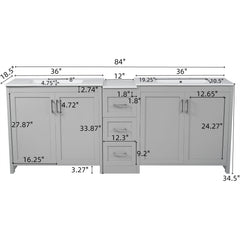Double Sink Bathroom Vanity With Quartz Countertop
