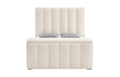 Serenity - King Bed With Speaker, TV Lift, Fireplace - Cream