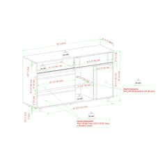 Contemporary Detailed Door Sideboard With Open Storage