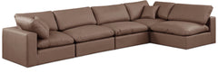 Comfy - 5 Piece Faux Leather Modular Sectional
