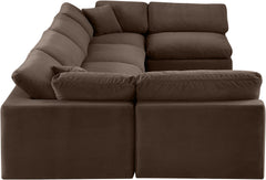 Comfy - 6 Piece Velvet Modular Armless Sectional