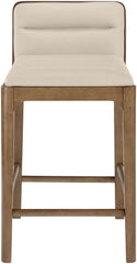 Ellis - Vegan Leather Upholstered Counter Stool (Set of 2) - Brown Base