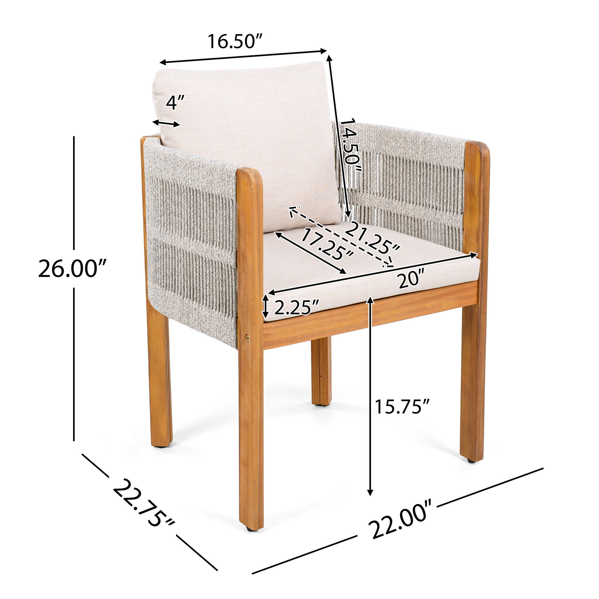 Outdoor Dining Set With Table And Rope Chairs