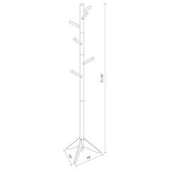 Devlin - 6 Hook Freestanding Wood Coat Rack Hat Hanger