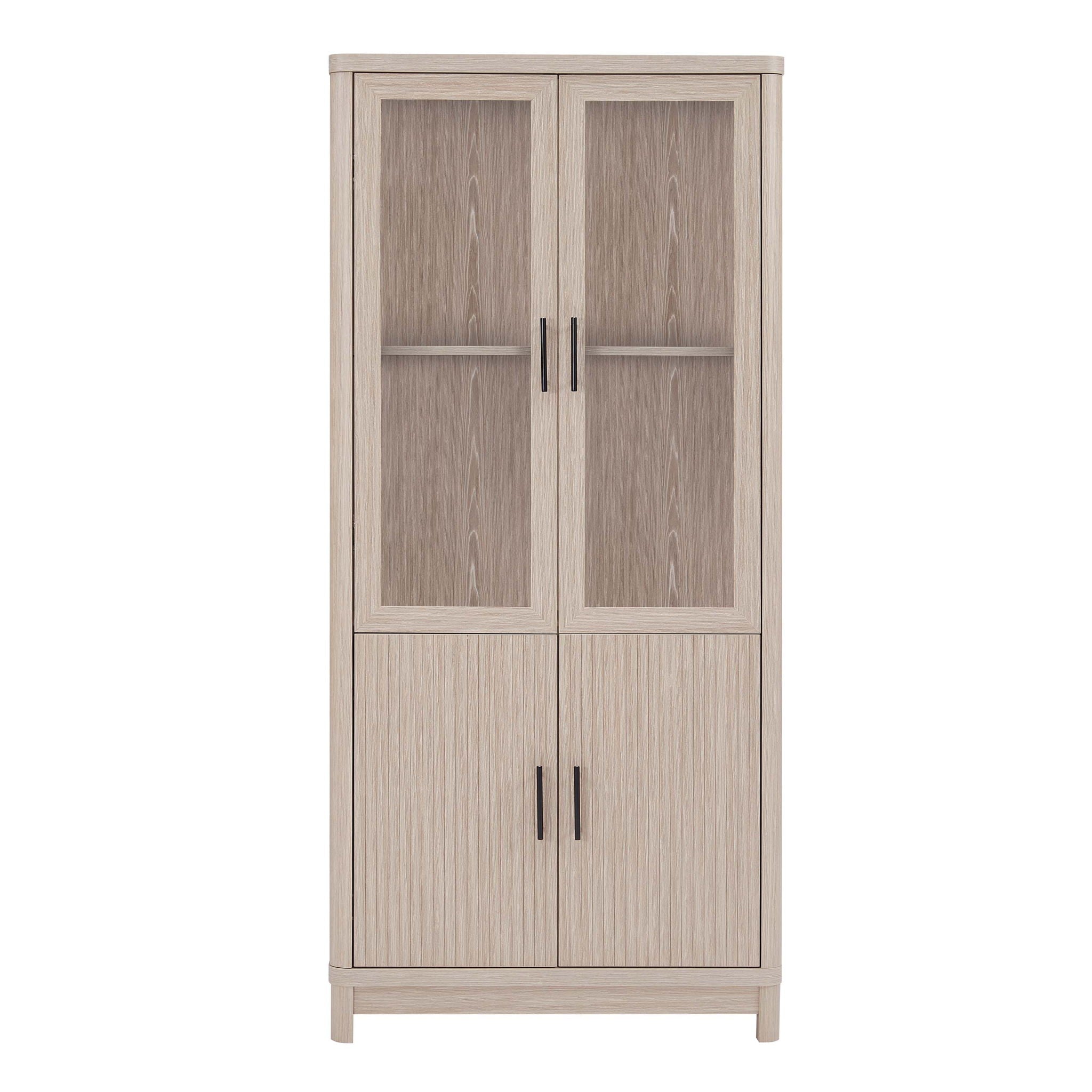 Jodie - Bookcase Cabinet With 6 Adjustable Shelves - Oak
