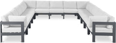 Nizuc - Outdoor Patio 13 Piece Modular Sectional With Gray Frame