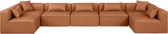 Cube - 7 Piece Modular U-Shaped Sectional - Cognac