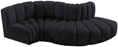 Arc - Velvet 4 Piece L-Shaped Modular Sofa