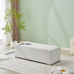 Simple Long Ottoman For Living Room - White