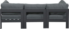 Nizuc - Outdoor Patio 3 Seat Modular Sofa With Gray Frame