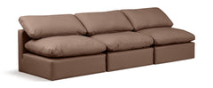 Indulge - Faux Leather 3 Seat Modular Armless Sofa