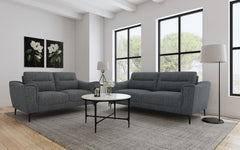 Nolan - 2 Piece Upholstered Sofa Set - Charcoal