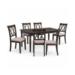 Claudia II - Weathered 7 Pieces Dining Room Set - Gray
