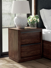 Dilenno - Dark Brown - Two Drawer Night Stand