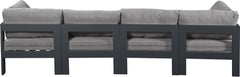 Nizuc - Outdoor Patio 4 Seat Modular Sofa With Gray Frame
