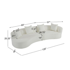 Elegant Curved Sectional Sofa With Full Foam Comfort