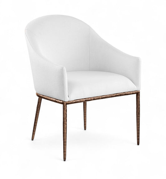 Ferro - Upholstered Dining Arm Chair With Brushed Bronze Legs