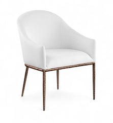 Ferro - Upholstered Dining Arm Chair With Brushed Bronze Legs
