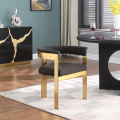 Romeo - Boucle Dining Chair With Gold Base (Set of 2)