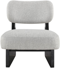 Vetra - Linen Textured Fabric Upholstered Accent Chair With Black Base