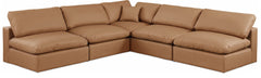 Comfy - 5 Piece Faux Leather Modular Corner Armless Sectional