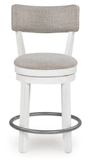 Robbinsdale - Antique White - Upholstered Swivel Barstool (Set of 2)