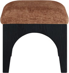 Lawson - Chenille Fabric Ottoman - Black Base