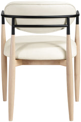 Riccio - Faux Leather Dining Arm Chair (Set of 2) - Natural Frame