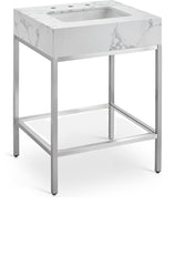 Marmo - Engineered Marble Bathroom Vanity With Chrome Base