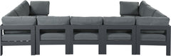 Nizuc - Outdoor Patio 9 Piece Modular Sectional With Gray Frame