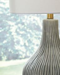 Judlen - Gray / Gold Finish - Ceramic Table Lamp