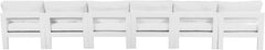 Nizuc - Outdoor Patio 6 Seat Armless Modular Sofa With White Frame