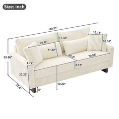 Modern Loveseat Sofa With 4 Pillows