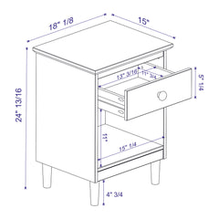 Classic 1 Drawer Nightstand With Cubby
