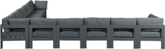 Nizuc - Outdoor Patio 10 Piece Modular Sectional With Gray Frame