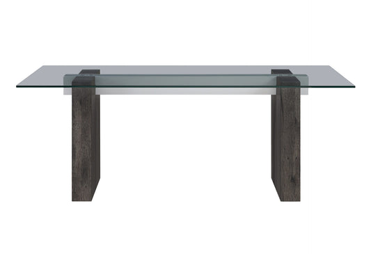 D4238 - Dining Table - Clear / Dark Brown