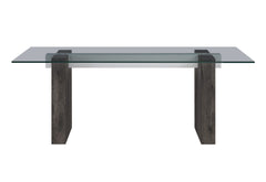 D4238 - Dining Table - Clear / Dark Brown