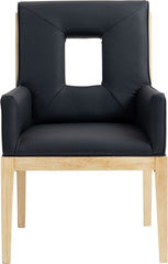 Gwendolyn - Faux Leather Dining Arm Chair With Natural Frame