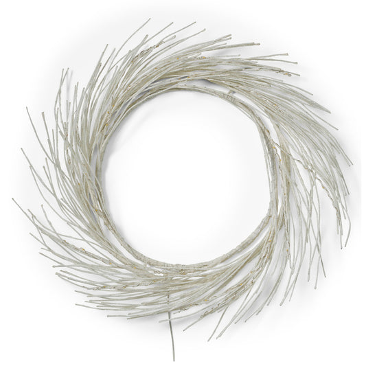 Paper Wreath With LED - White
