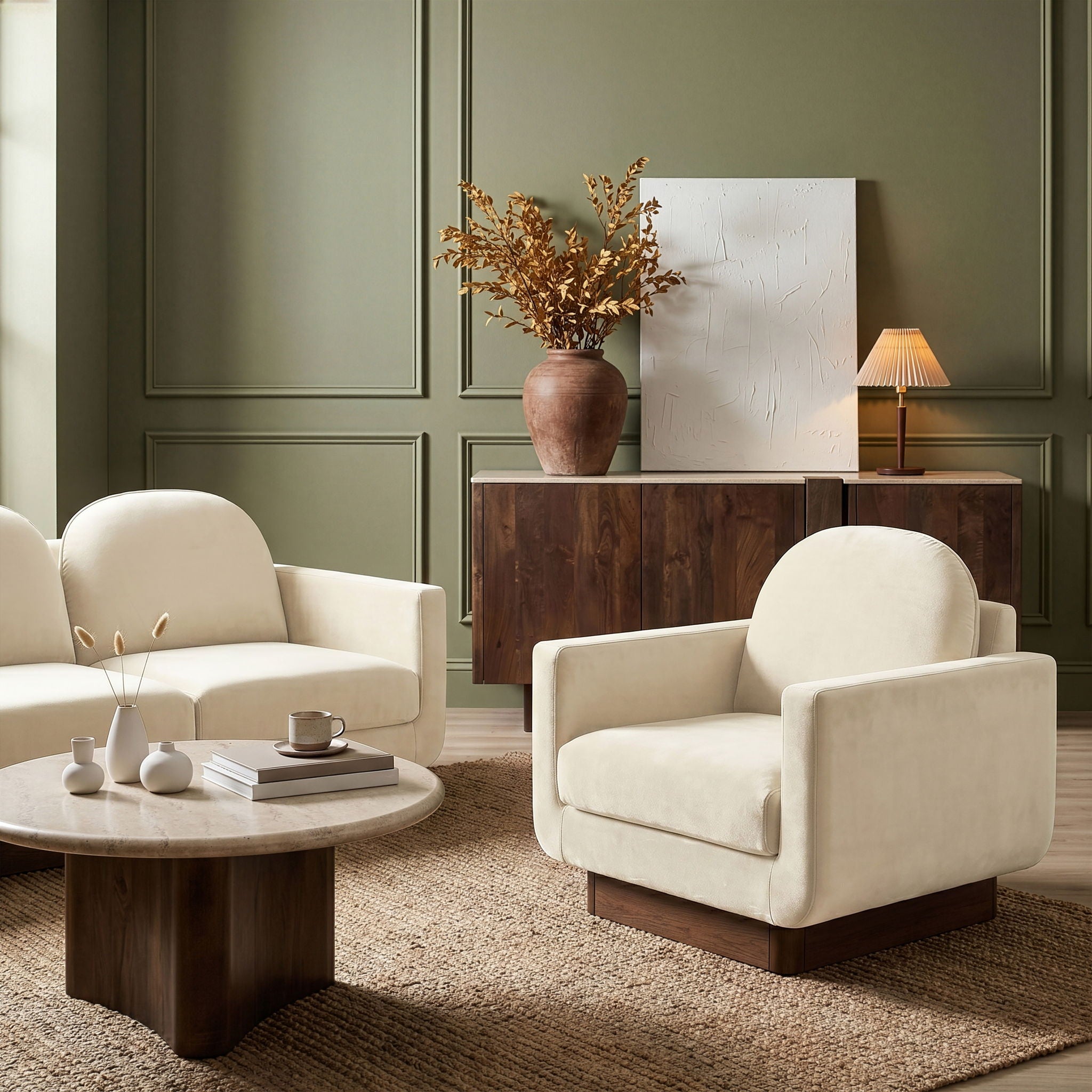 Diviento - Velvet Performance Fabric Upholstered Accent Chair