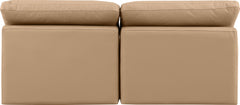 Indulge - Faux Leather 2 Piece Modular Armless Sofa - Tan