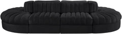 Rummi - Oval Velvet Performance Fabric Upholstered 8 Piece Modular Sectional