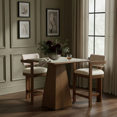 Ravina - Upholstered Counter Stool With Stained Brown Base