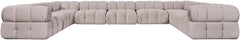 Orin - Velvet Performance Fabric Upholstered 9 Piece Sectional