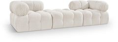 Ames - 3 Piece Boucle Modular Sofa With 1 Backless Seat