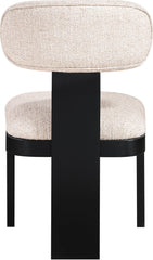 Timbra - Linen Textured Fabric Upholstered Dining Chair (Set of 2) - Black Base