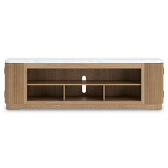 Camdill - XL TV Stand With Fireplace Option - Light Brown