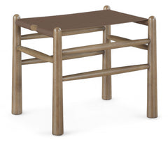 Santos - Faux Leather Upholstered Bench - Walnut Frame