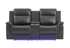 U8879 - 3 Piece Living Room Set (Sofa, Loveseat, Chair) - Charcoal